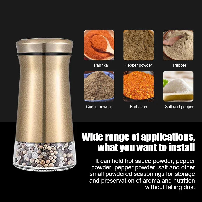 Stainless Steel Salt & Pepper Shakers – Kitchen Seasoning Bottles