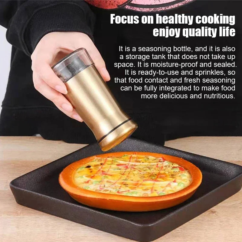 Stainless Steel Salt & Pepper Shakers – Kitchen Seasoning Bottles