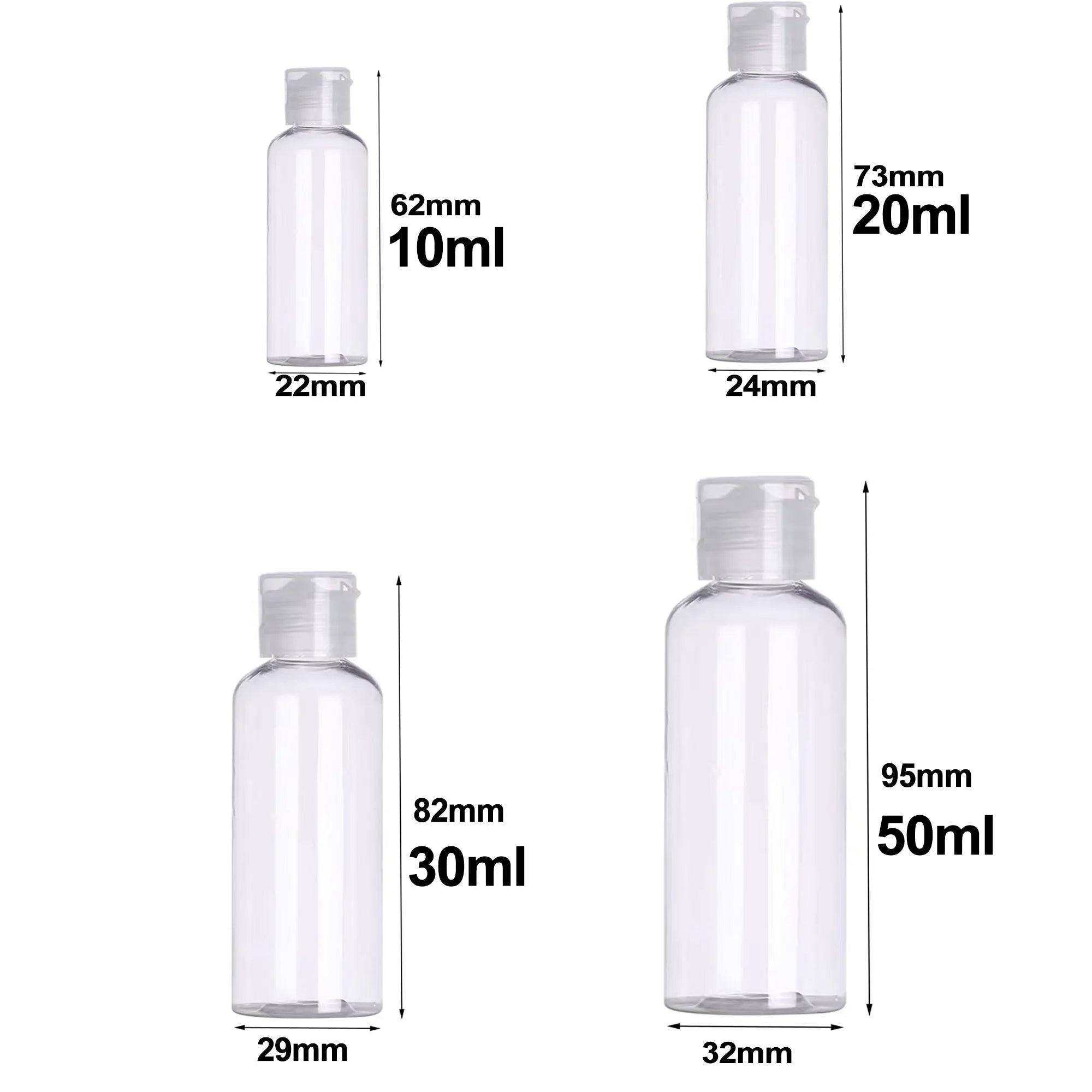 Clear Squeezable Travel Bottles