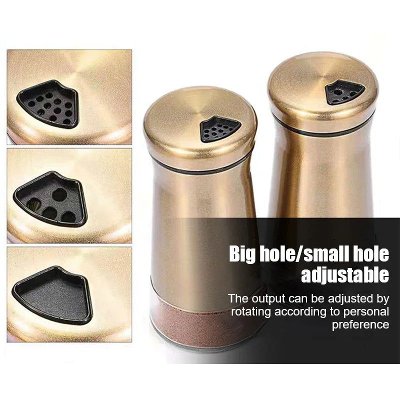 Stainless Steel Salt & Pepper Shakers – Kitchen Seasoning Bottles