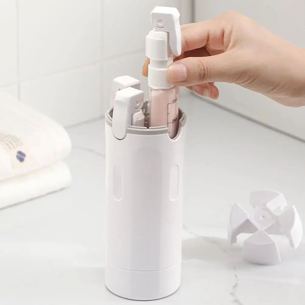 Travel Split Bottle with compartments for easy access to toiletries, perfect for travel and daily use.